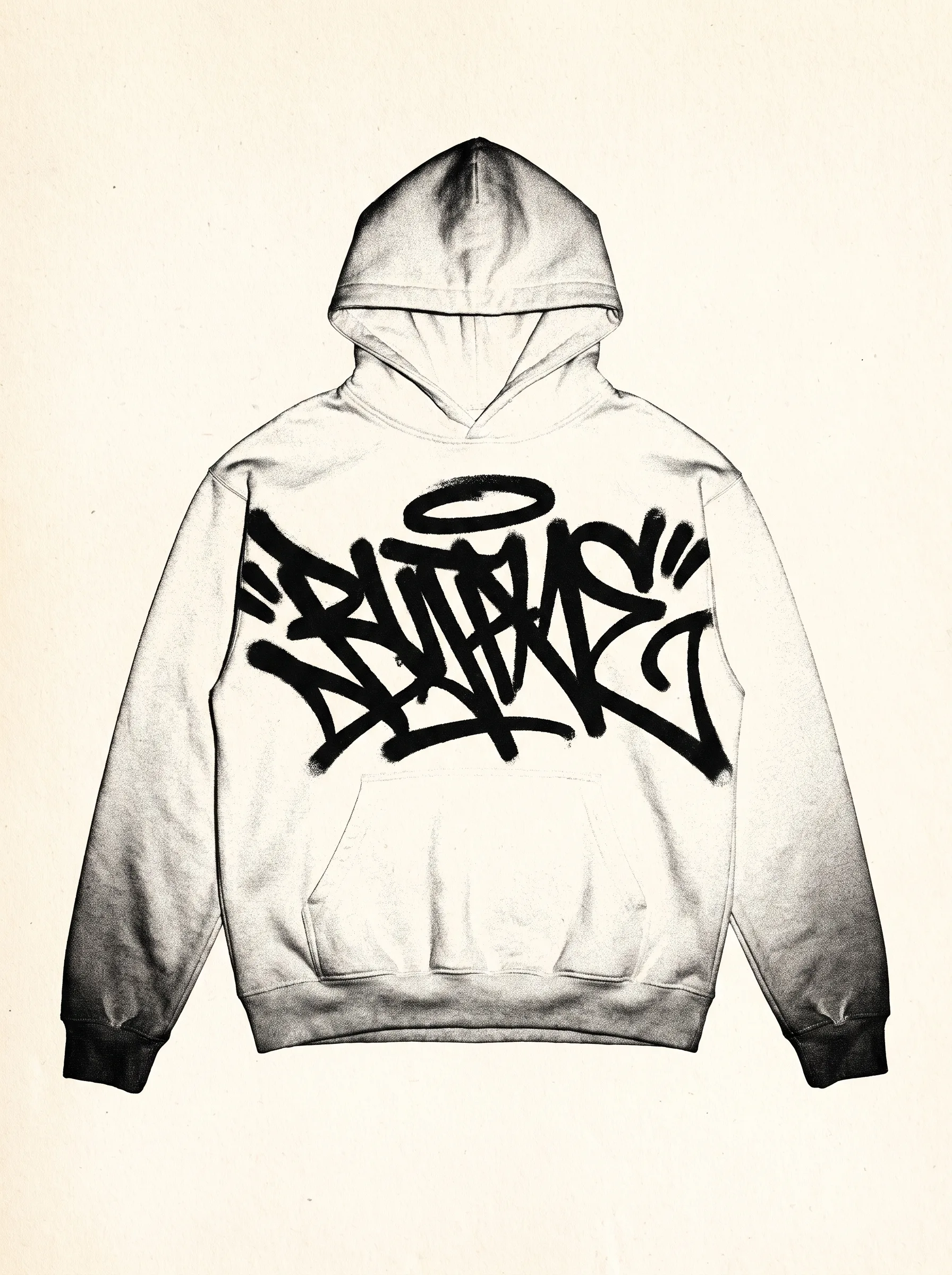 Hoodie 'Buiten' in botwit